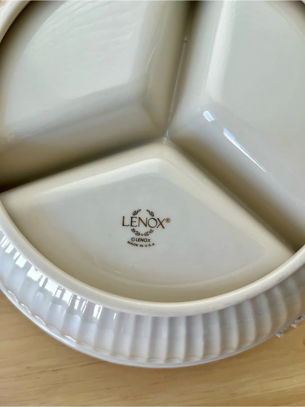 Lenox Three Sectioned Serving Bowl with Gold Trim